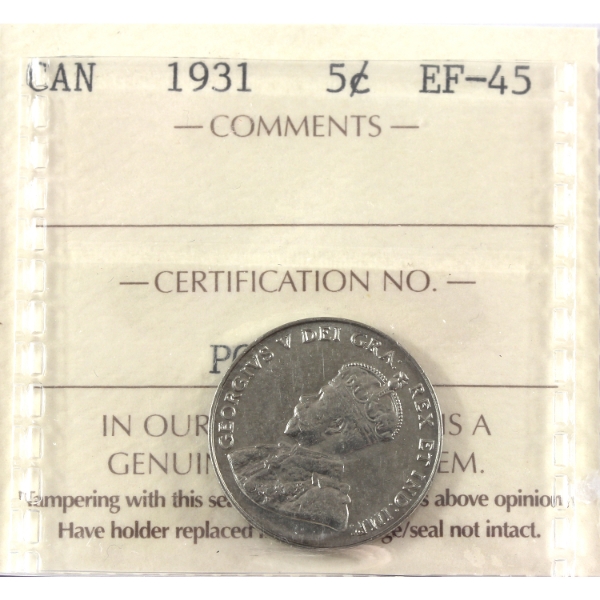 5-cent 1931 ICCS EF45