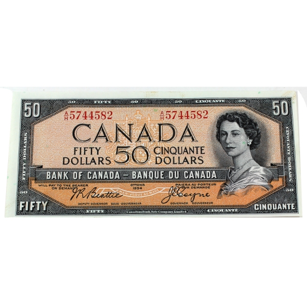 BC-42a 1954 $50 UNC Beattie-Coyne SN: A/H5744582