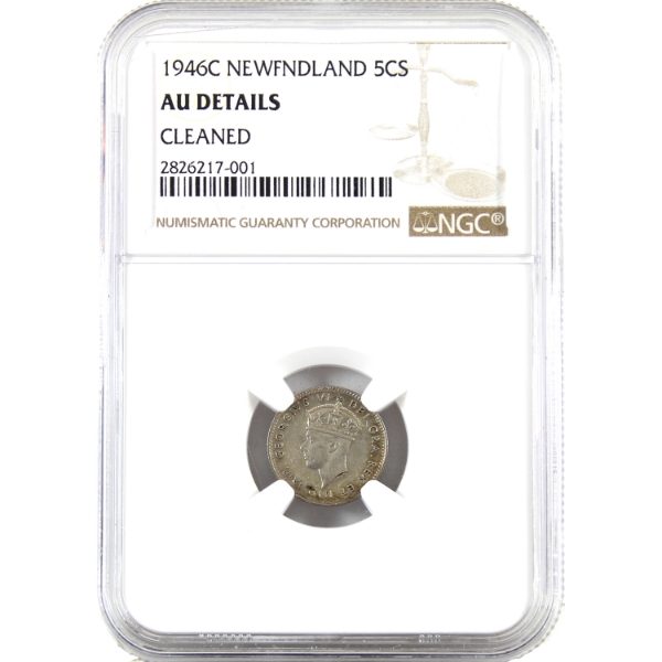 Newfoundland 5-cent 1946C NGC AU Details