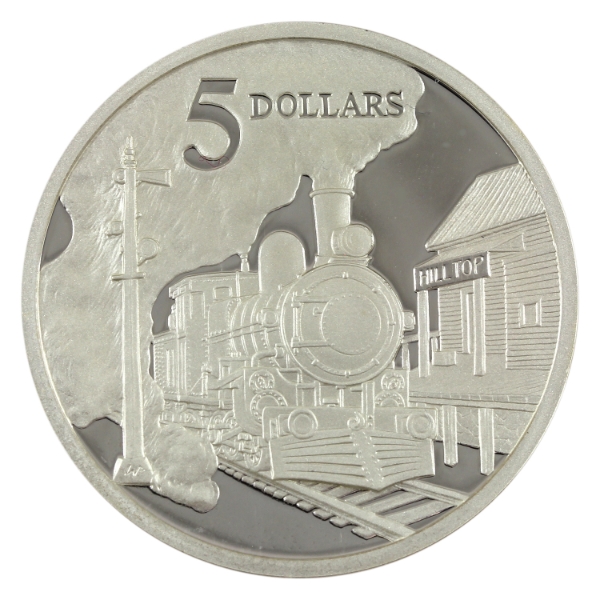 Australia 1997 $5 Masterpieces in Silver - Steam Locomotive Medallion 35.79g- Sterling Silver, 39mm
