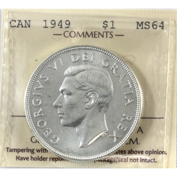 Silver $1 1949 ICCS MS64