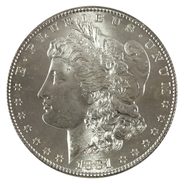 USA Silver 1881-S Morgan Dollar GEM BU