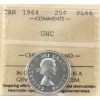 Image 1 : 25-cent 1964 ICCS PL66 Ultra Heavy Cameo