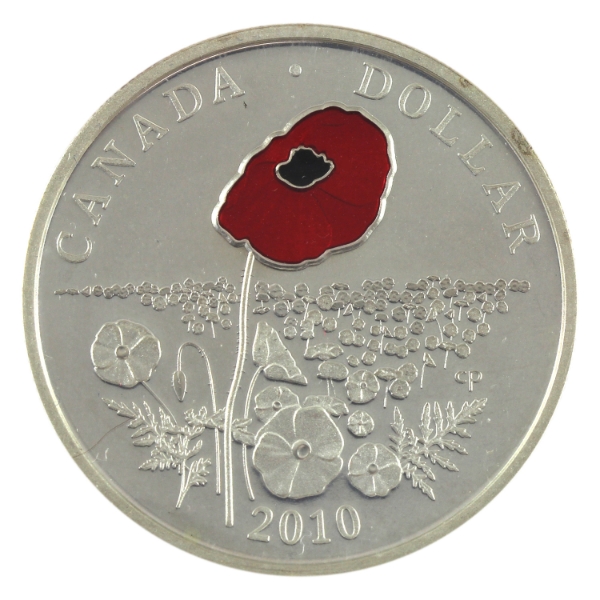 2010 $1 Poppy Limited Edition Sterling Silver Dollar ICCS PF67