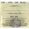 Image 1 : 10-cent 1936 ICCS MS64