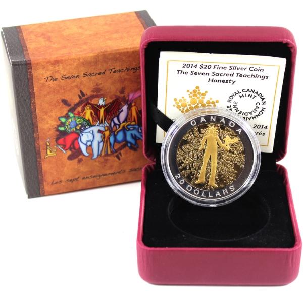 2014 $20 The Seven Sacred Teachings - Honesty Fine Silver Coin (Tax Exempt)