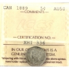 Image 1 : 5-cent 1889 ICCS AU50