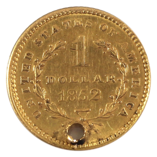 USA Gold 1852 Dollar EF (Hole)