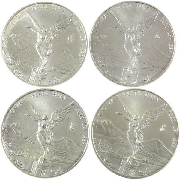 4x 1oz Mexico 2022 Libertad .999 Fine Silver Rounds. 4pcs. (Tax Exempt)
