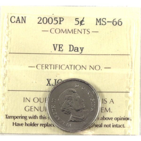 5-cent 2005P VE Day ICCS MS66