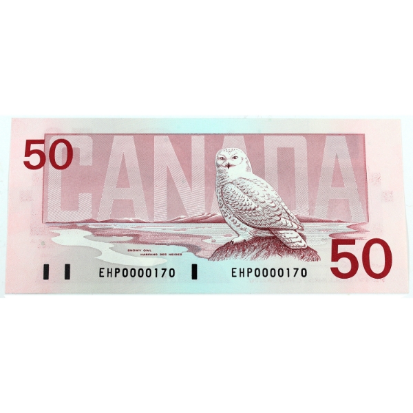 BC-59a-N5-iv 1988 $50 Low Serial # UNC Thiessen-Crow SN:EHP0000170