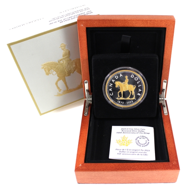 2023 $1 150th Anniversary of the RCMP Renewed Silver Dollar (Tax Exempt)