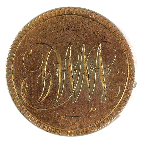 Love Token Stamped Onto USA Nickel, Gold Plated & Fashioned Into a Brooch