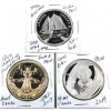 Image 1 : Silver $1 2017-2021 Proof Silver Dollars. 3pcs.