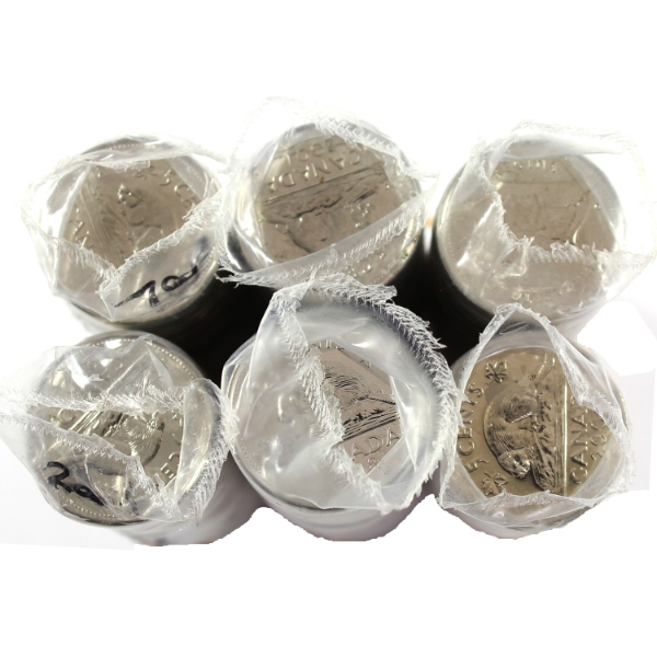 2000-2008 5-cent Rolls of 40pcs. 6 Rolls.