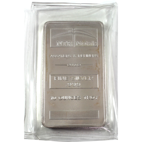 10oz NTR Metals .999 Fine Silver Bar (Tax Exempt)