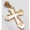 Image 2 : Large 14K Yellow Gold Textured Cross Pendant 2 1/4" Length by Just Under 1.5" Wide & 5.89 grams. 
