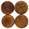 Image 1 : ERROR 4x 1-cent Off Centre & Blank. 4pcs