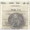 Image 1 : Newfoundland 50-cent 1899 Wide 9's ICCS EF45