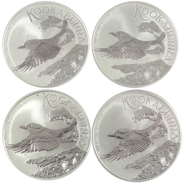 4x Australia 2026 $1 Kookaburra .9999 Fine Silver Rounds. 4pcs. (Tax Exempt)