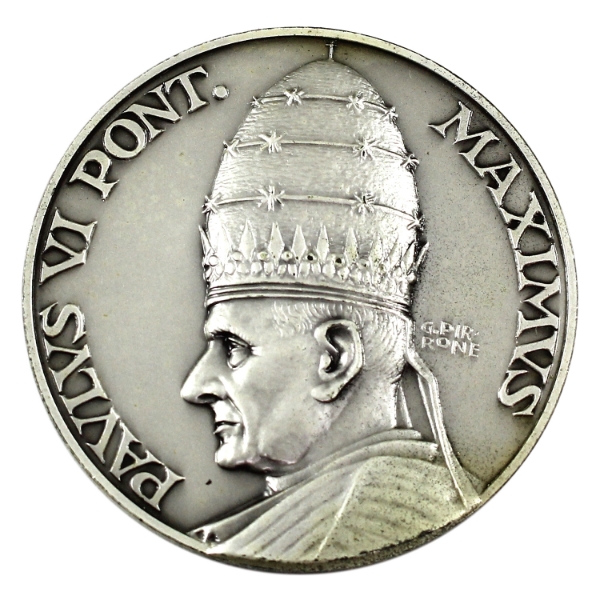 Paulus VI Pont Maximus Medal Silver Plated 40mm