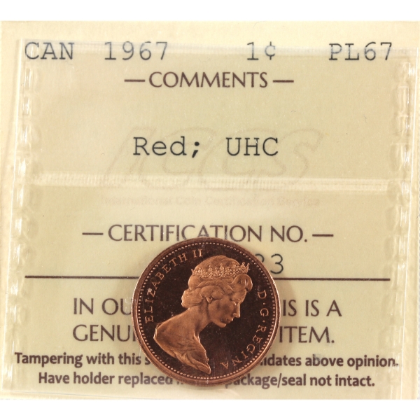 1-cent 1967 ICCS PL67 Red UHC