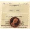 Image 1 : 1-cent 1967 ICCS PL67 Red UHC
