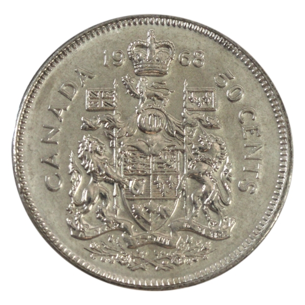 50-cent 1968 Missing 'A', BU