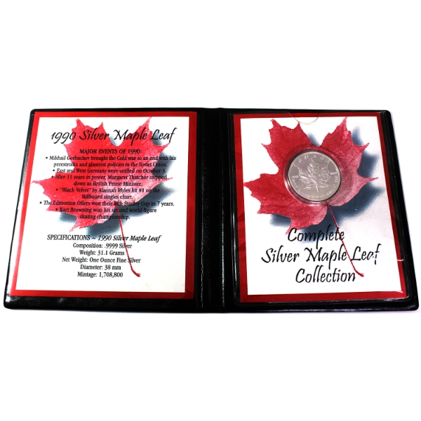1990 $5 SML 1oz .9999 Fine Silver in First Commemorative Mint Holder (Tax Exempt)