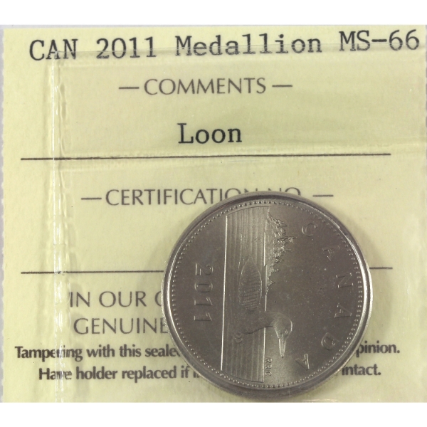 2011 RCM Loon Test Token ICCS MS66