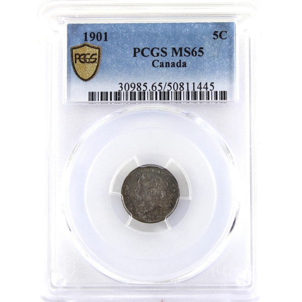 5-cent 1901 PCGS MS65