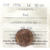 Image 1 : 1-cent 1934 ICCS MS64 Red 