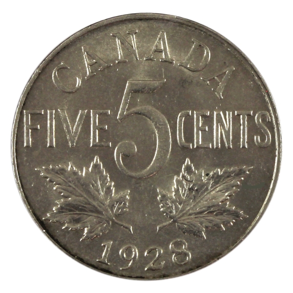 5-cent 1928 BU