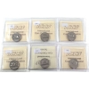 Image 2 : 5-cent 1964, 1965, 1966, 1967, 1969, & 1970 ICCS PL65 HC. 6pcs
