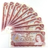 Image 1 : Interesting Set of 1974 $2 Canada Notes BR to BZ, all Different Prefix Letters. Uncirculated. 9pcs