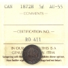 Image 1 : 5-cent 1872H ICCS AU55