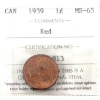 Image 1 : 1-cent 1939 ICCS MS65 Red