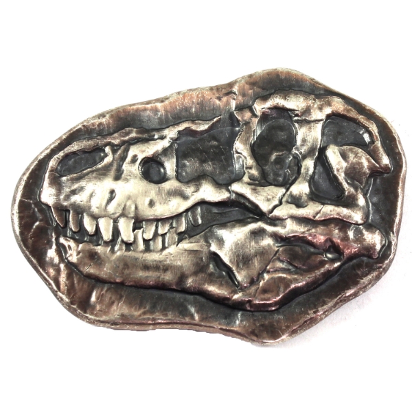 3oz Monarch Precious Metals T-Rex Skull .999 Fine Silver w/ Antique Finish (Tax Exempt)