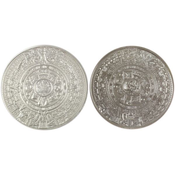 2x 1oz Gold State Mint Aztec Calendar .999 Fine Silver Rounds. 2pcs (Tax Exempt)