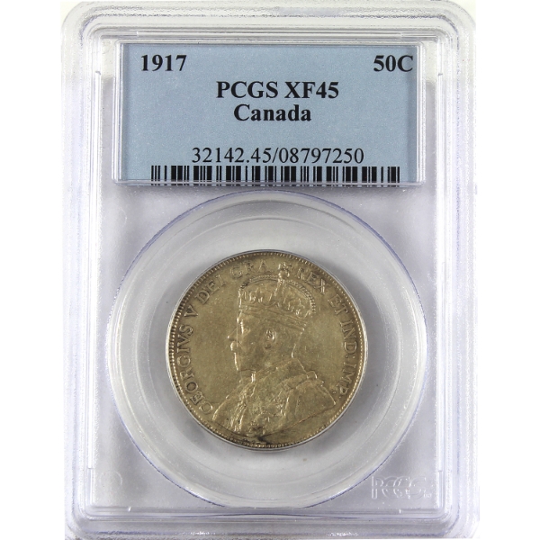50-cent 1917 PCGS EF45