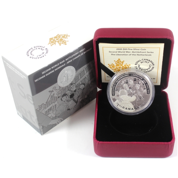 2020 $20 WWII Battlefront Series - Liberation of the Netherlands 1oz .9999 Fine Silver (Tax Exempt)