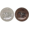 Image 1 : 2x 1oz Somali Republic 2022 100 Shillings African Wildlife- Elephant .9999 Fine Silver Coins. 2pcs