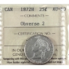 Image 1 : 25-cent 1872H Obverse 2 ICCS AU50