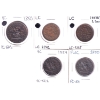 Image 1 : Group Lot of 1838-1854 Canadian Penny and Half Penny Tokens F15-EF40. 5pcs.