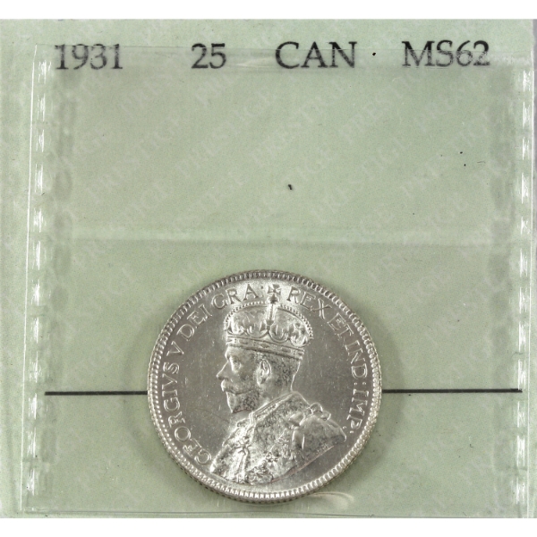 25-cent 1931 Prestige Certified MS62