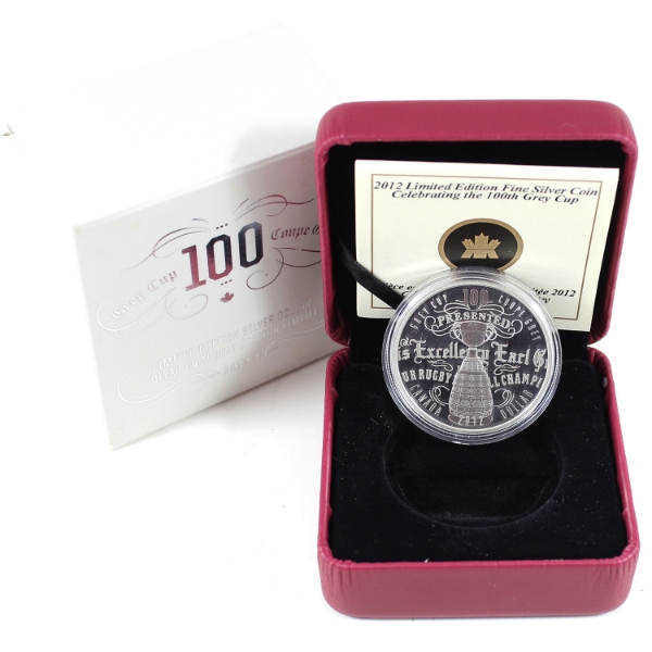2012 $1 100th CFL Grey Cup Ltd. Edition Proof Silver Dollar (Tax Exempt)