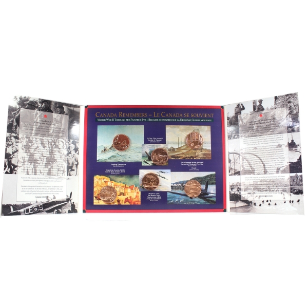 2008 Canada Remembers WWII 6-piece Magnetic Medallion Set