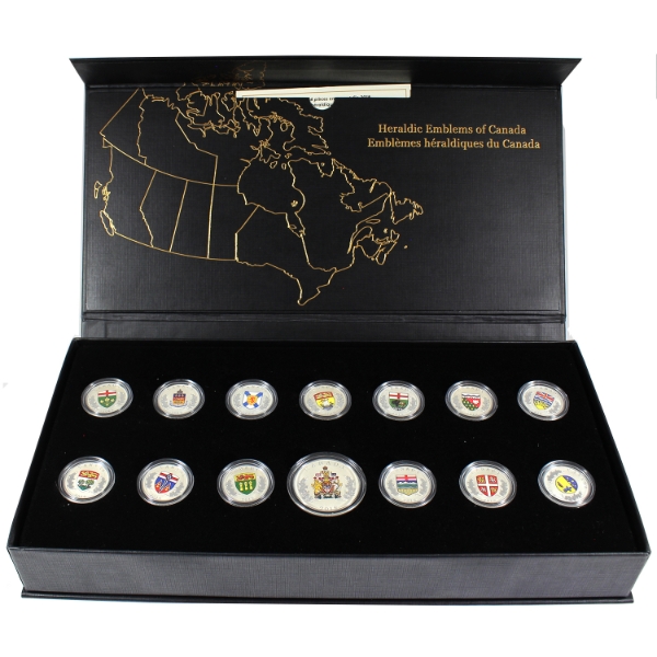 2018 Heraldic Emblems of Canada 14-coin Fine Silver Set (Tax Exempt)