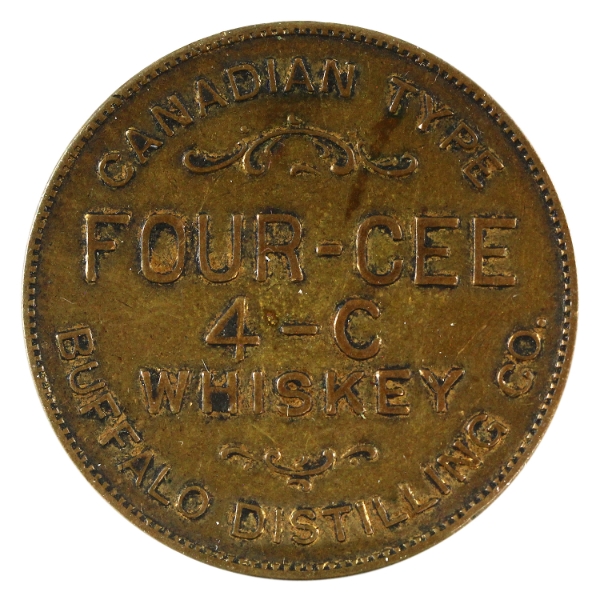 Buffalo Distilling Co. Four-Cee '4-C' Whiskey Canadian Type Good Luck Token
