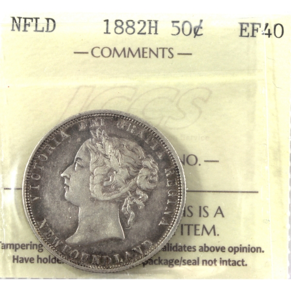 Newfoundland 50-cent 1882H ICCS EF40